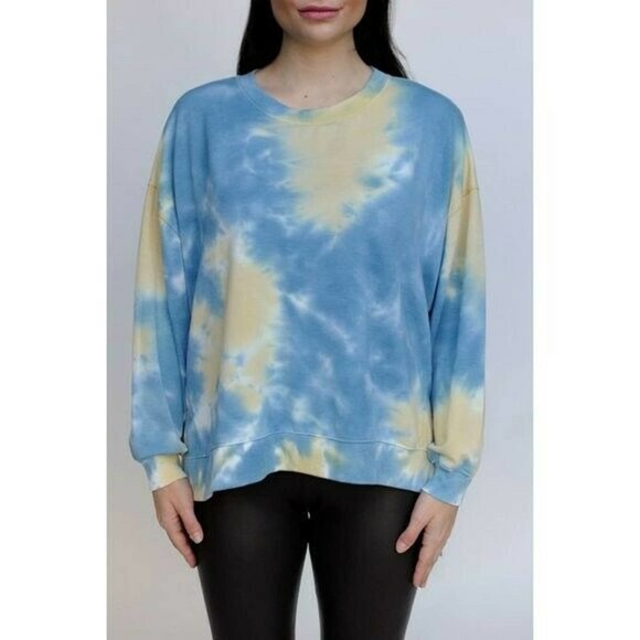 Found Made in LA Tie Dye Sweatshirt High Low Drop Sleeve Pullover Size X-Large - Picture 1 of 5